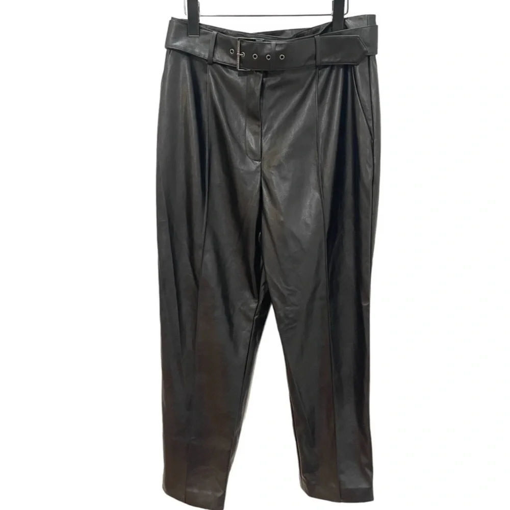 NWT TWD BAKER FAUX LEATHER PANTS - Picture 4 of 10